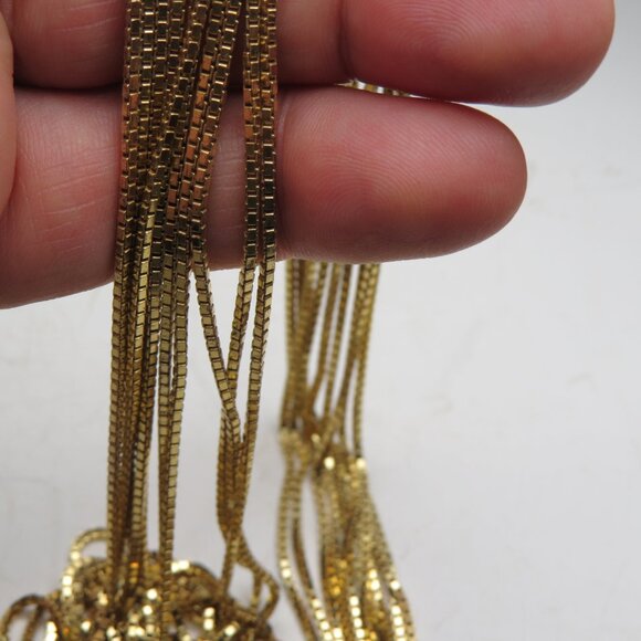 14k Gold *925 Sterling Silver Multi Box Chain Necklace - Picture 3 of 6
